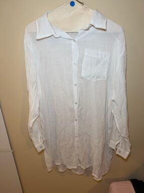 Target White Button-Down Long Sleeve Shirt